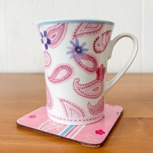 Paisley Pink & Purple Ceramic Mug and Coaster Set